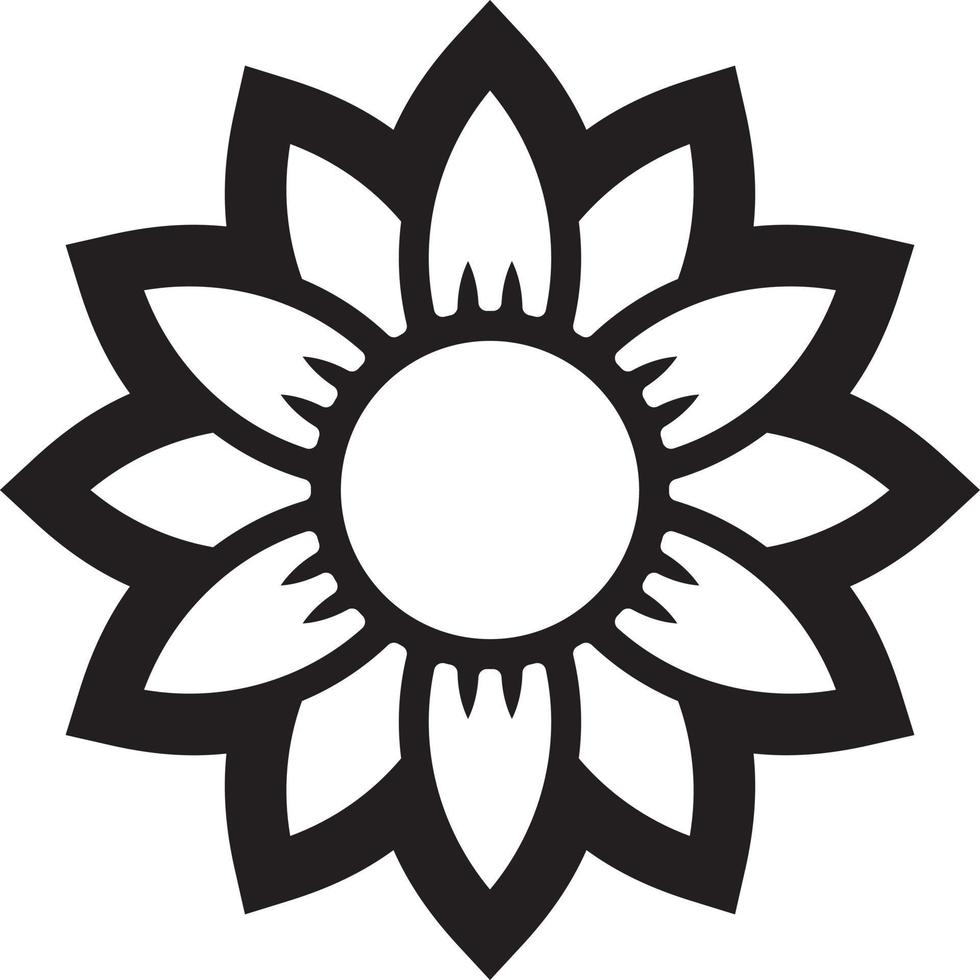 Sunflower outline icon vector