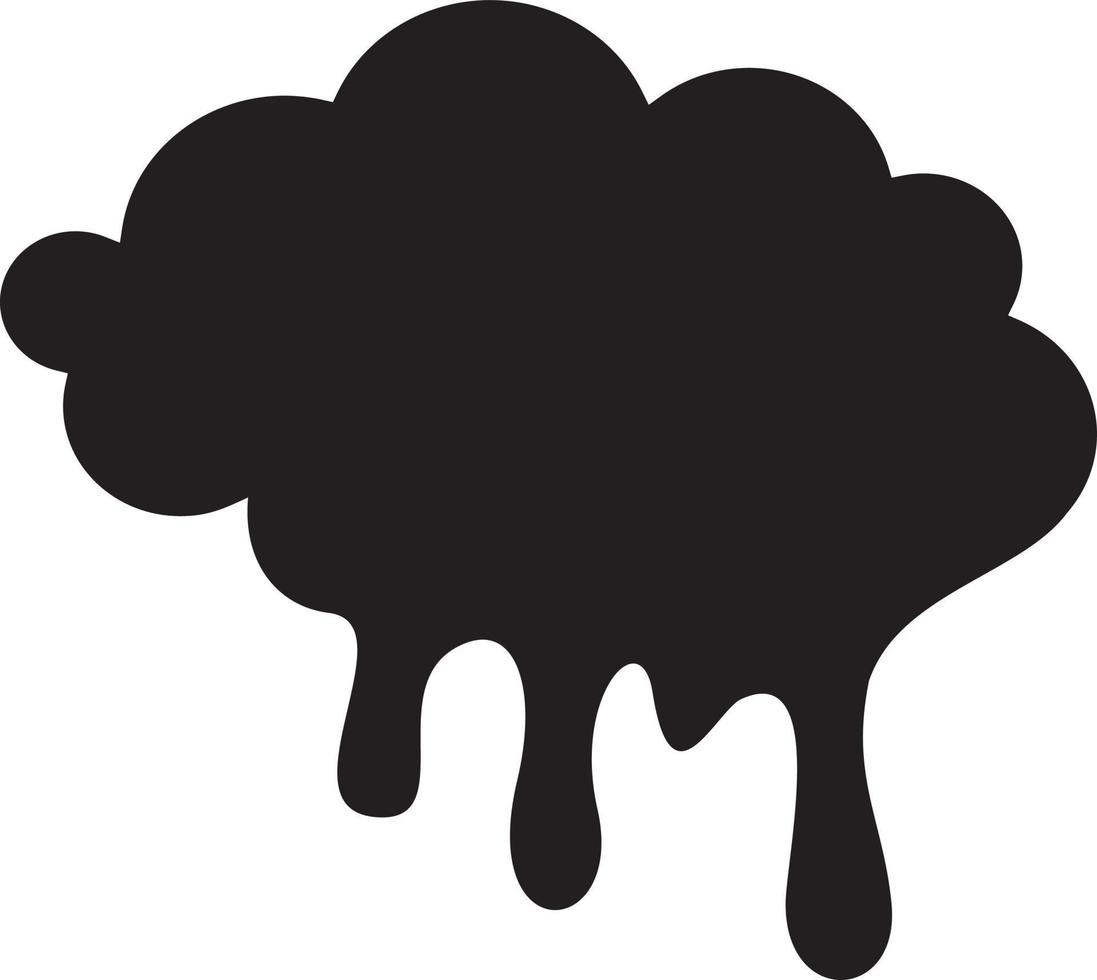 Black dripping cloud vector
