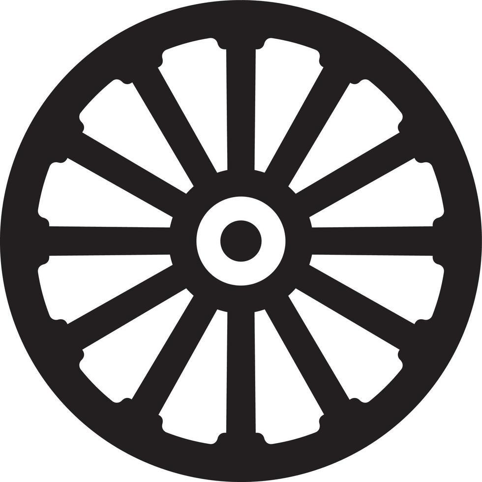 Wagon wheel silhouette vector