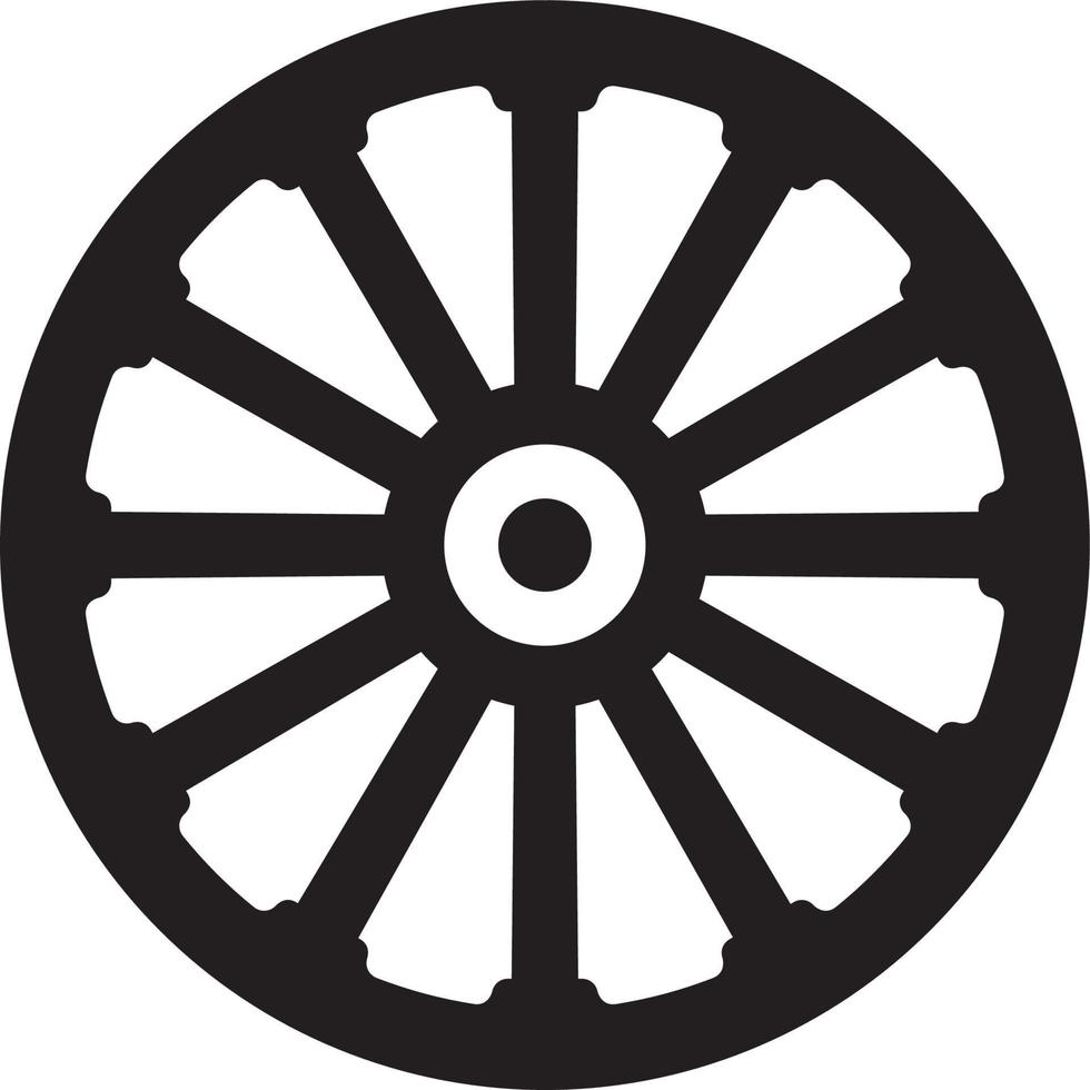 Wagon wheel silhouette vector