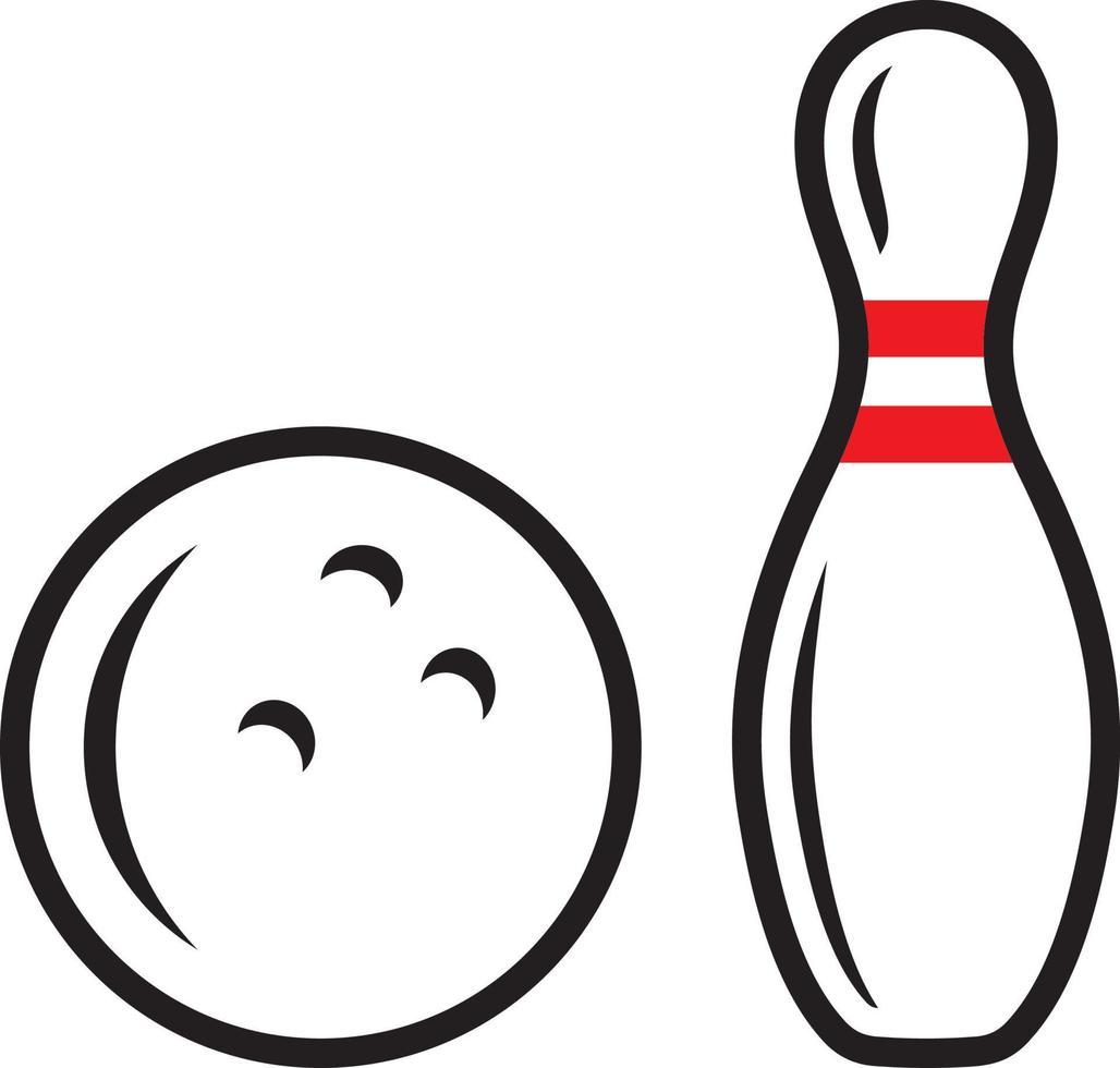 Bowling pin and ball vector