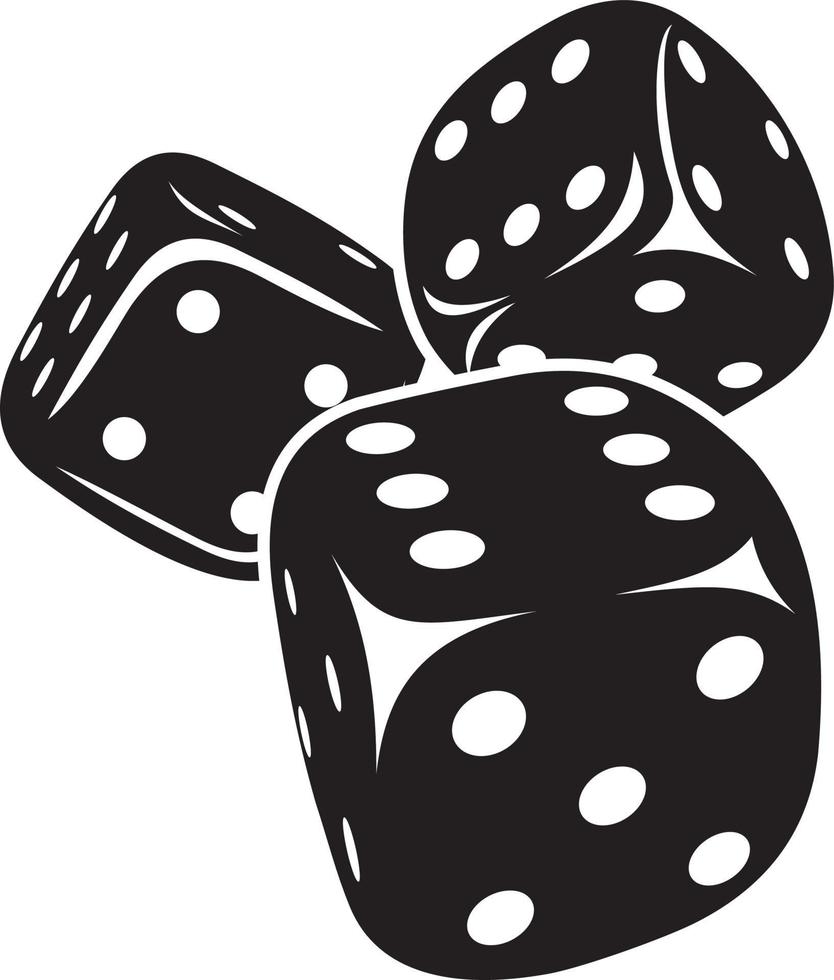 Dice. Three black simple dices vector