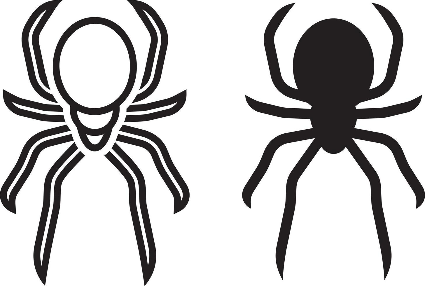 Spider outline and silhouette 4791283 Vector Art at Vecteezy