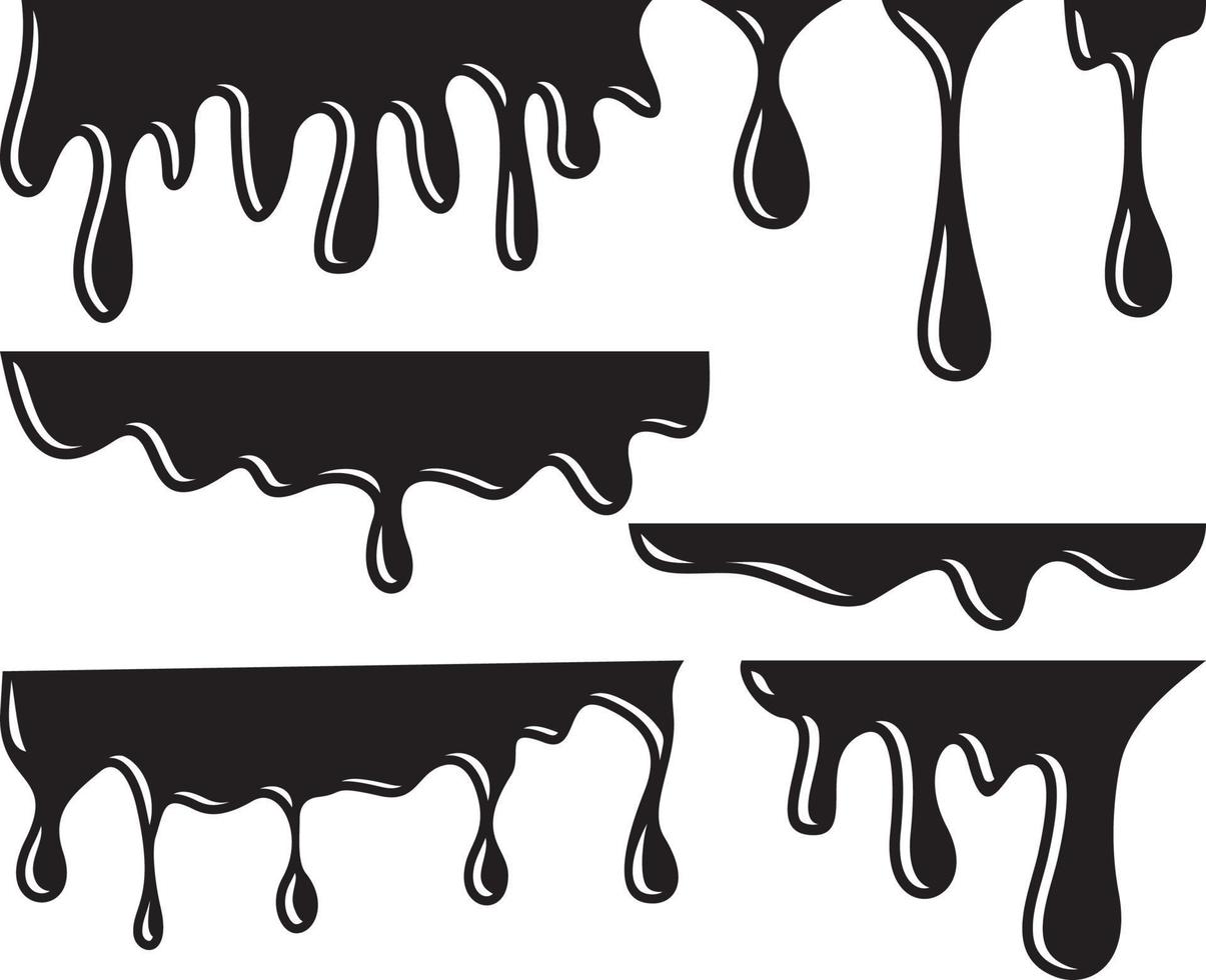 Dripping black liquid vector