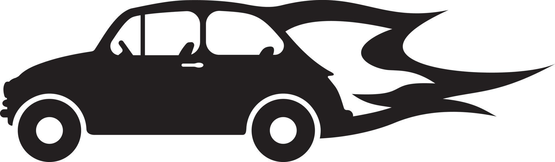 Retro delivery car silhouette vector