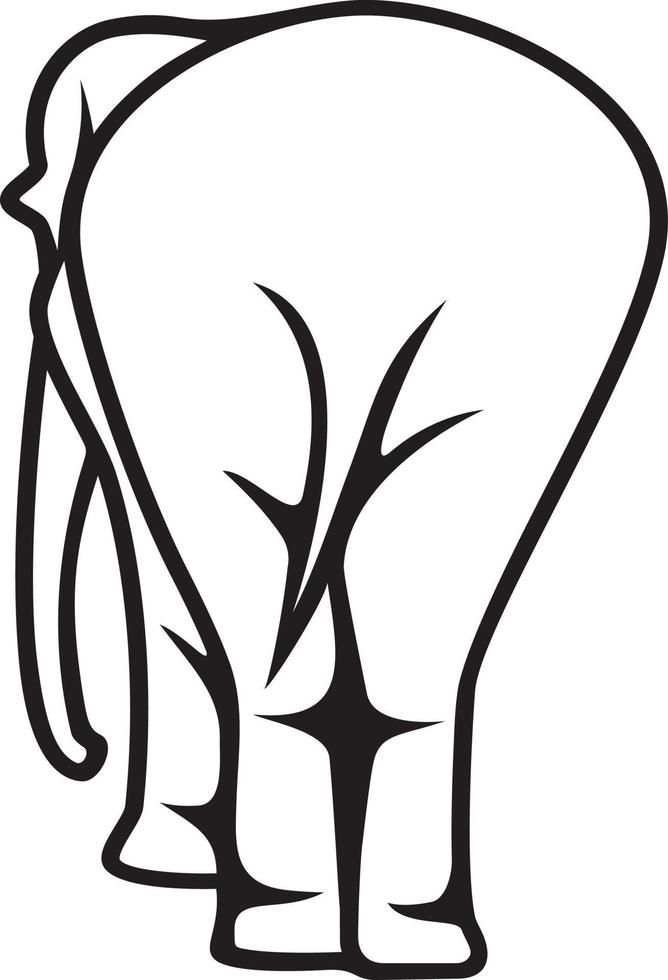 Elephant from behind vector