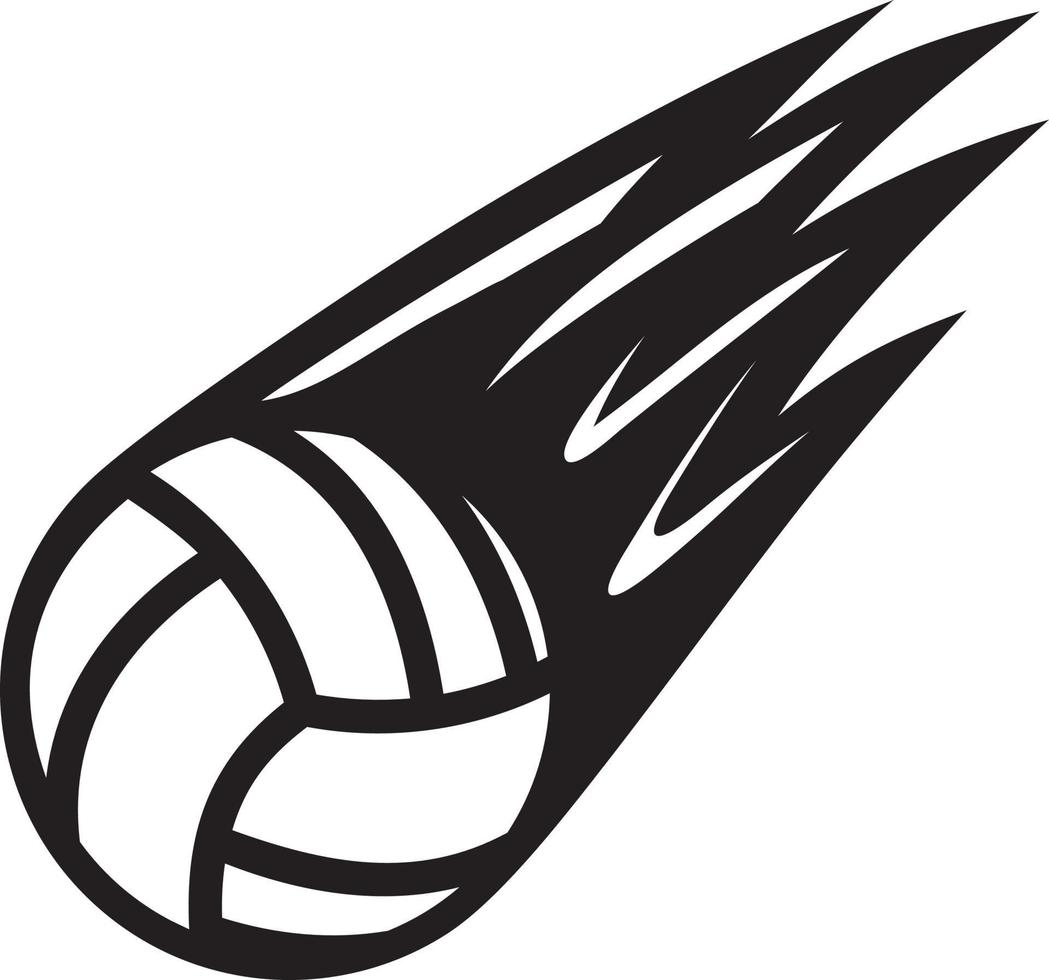 Volleyball ball on fire vector