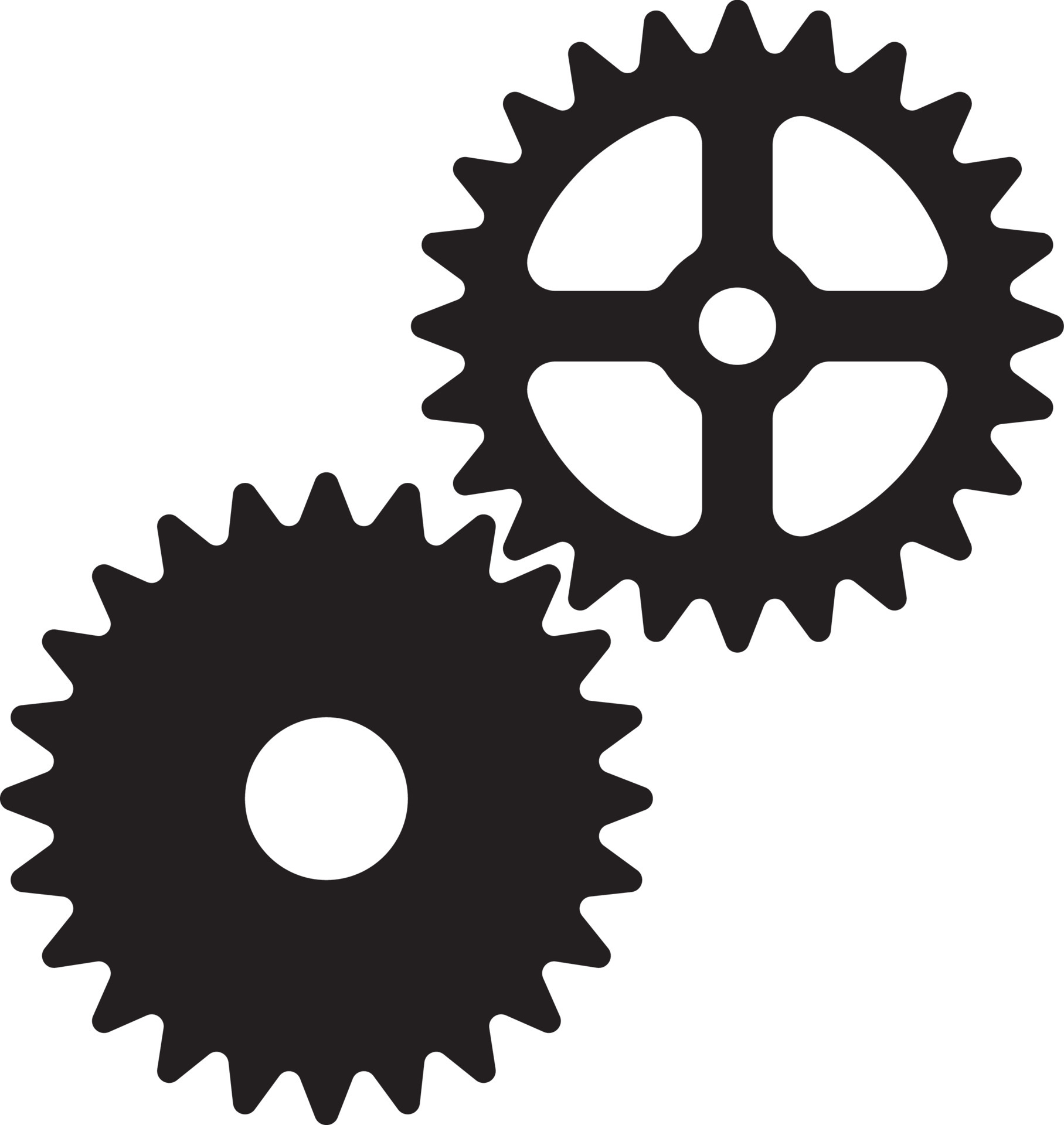 Gears silhouette Speech 4791330 Vector Art at Vecteezy