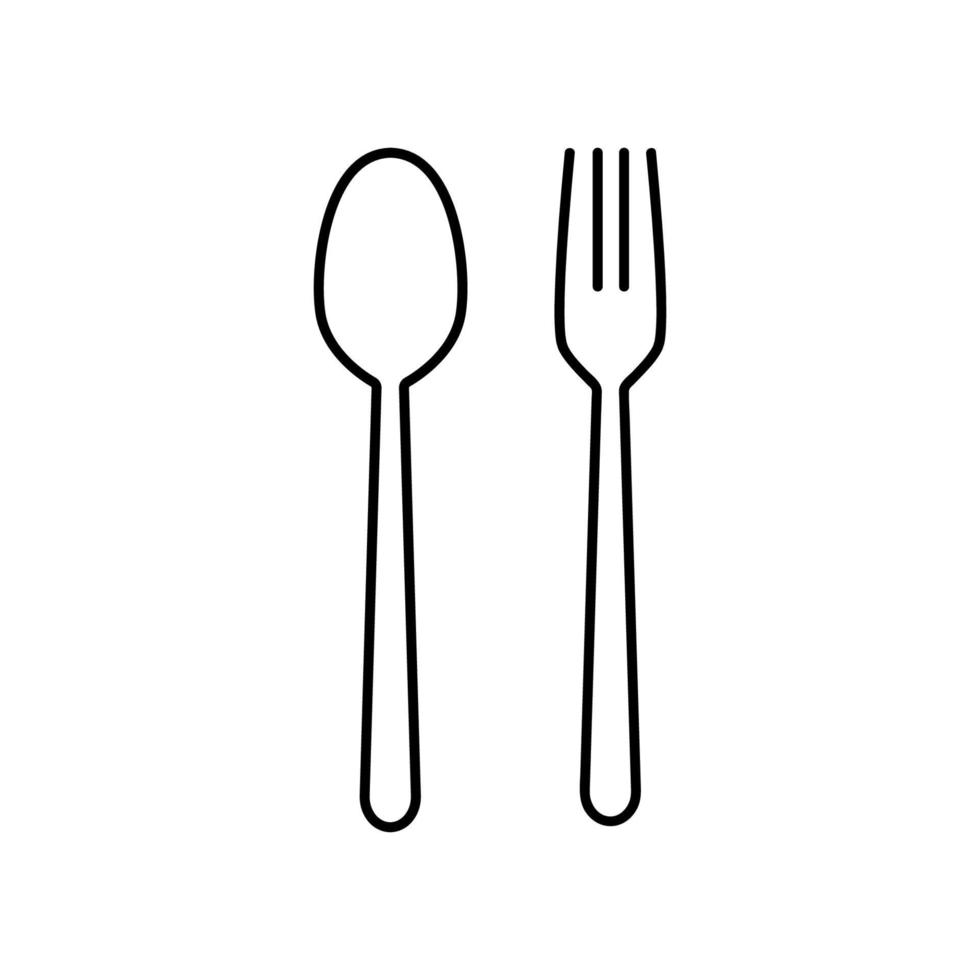 icono de vector de cuchara y tenedor