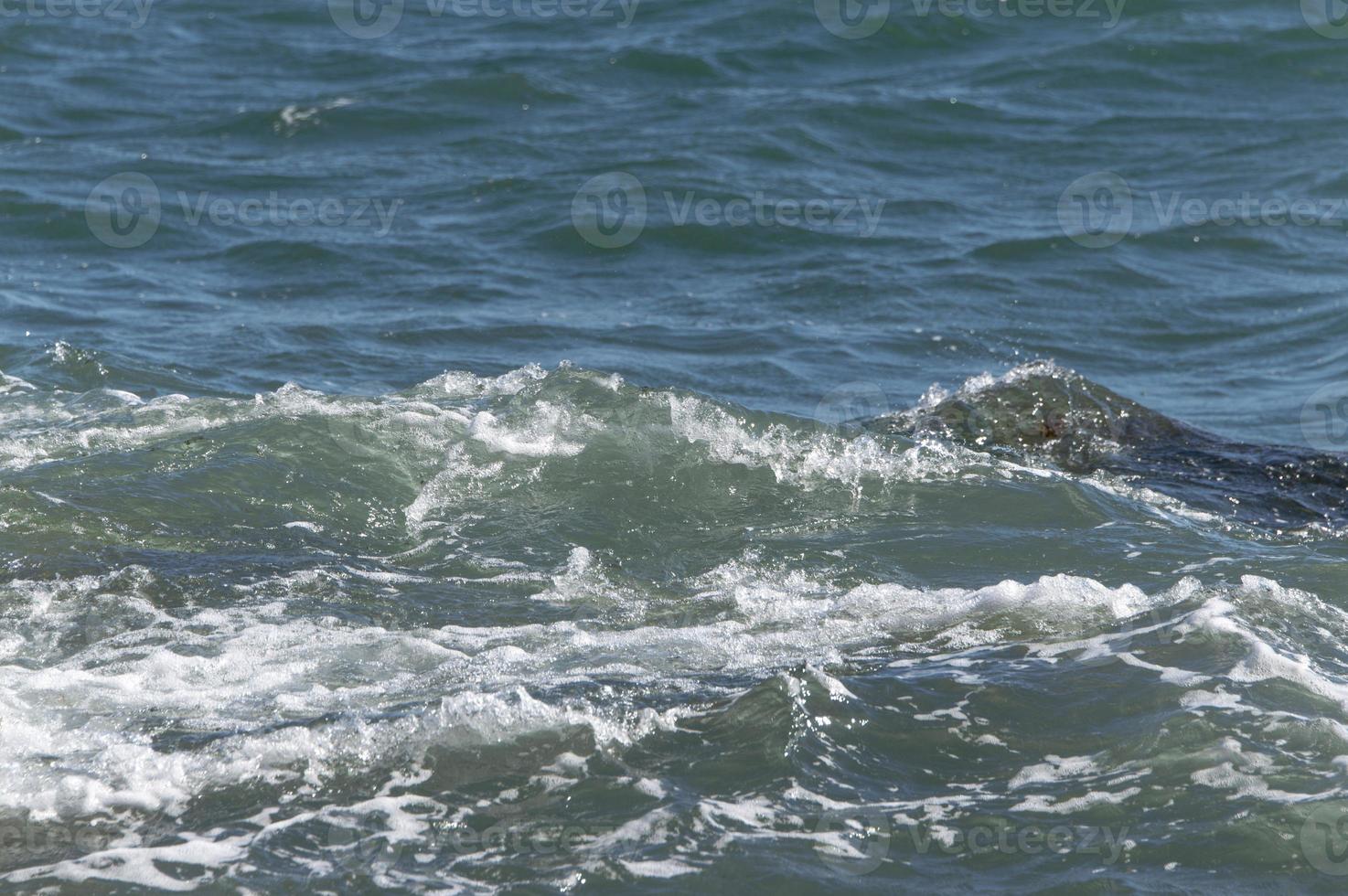 la textura de las olas del mar. el concepto de turismo y protección del medio ambiente. enfoque selectivo. foto