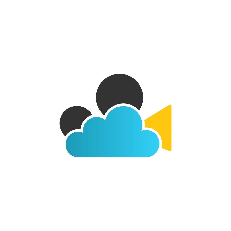 gráfico de vector de ilustración del logotipo de la cámara en la nube. perfecto para usar en empresas de tecnología