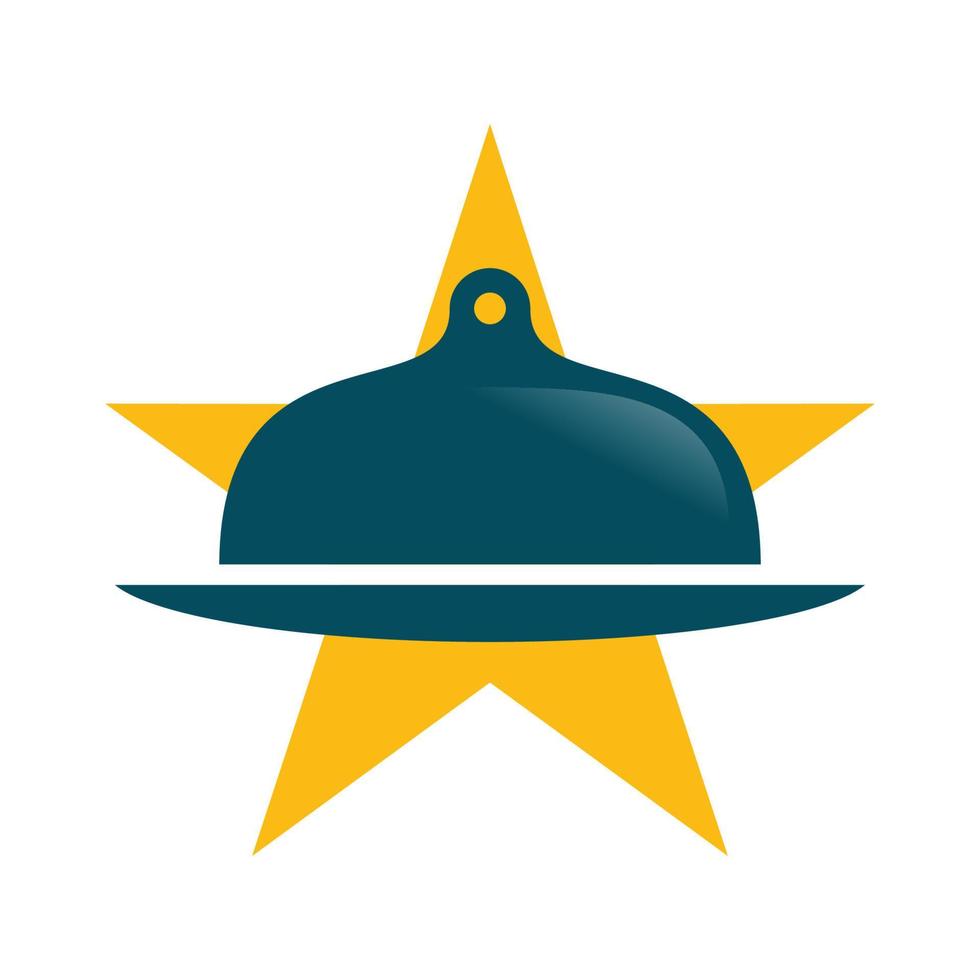 gráfico de vector de ilustración del logotipo de campana de comida estrella. perfecto para usar en empresas de alimentos