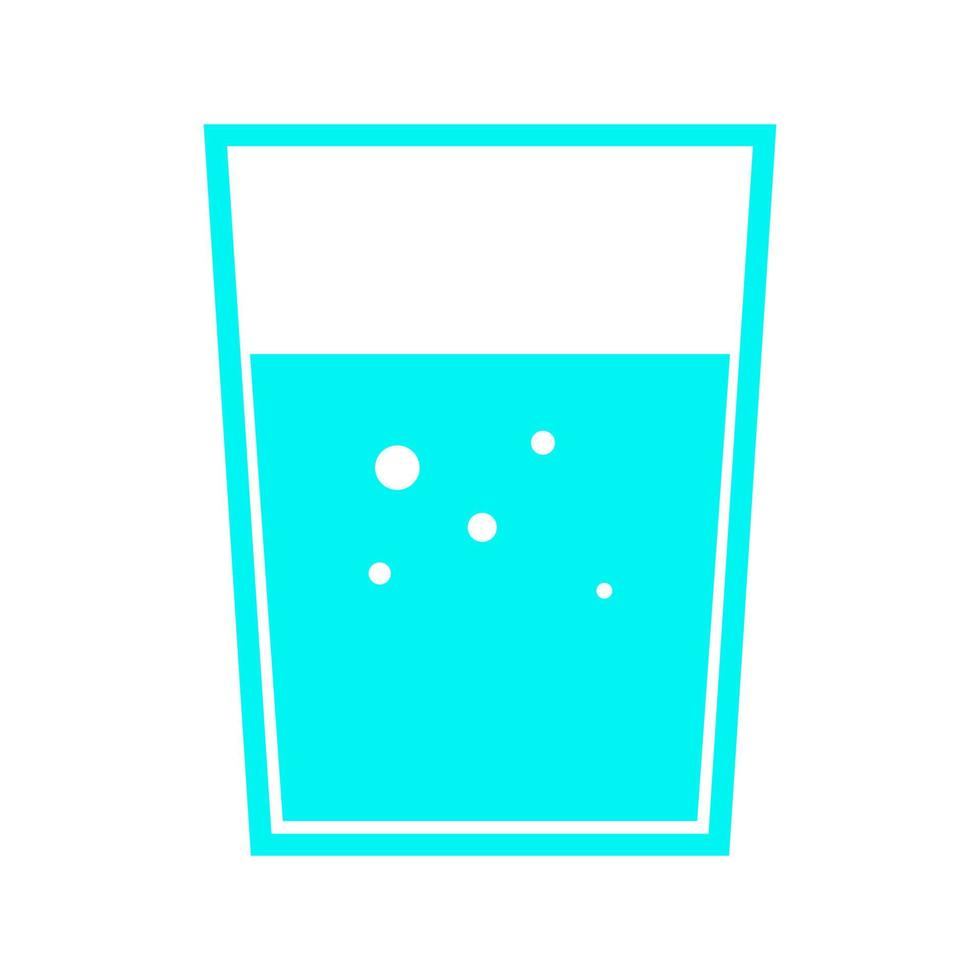 vaso de agua sobre fondo blanco vector