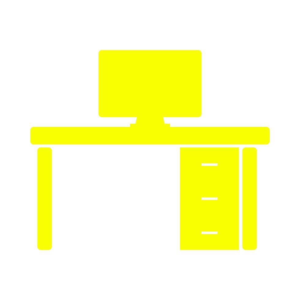 Office desk illustrated on white background vector