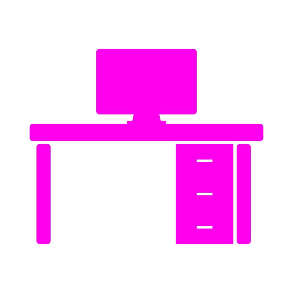Office desk illustrated on white background vector