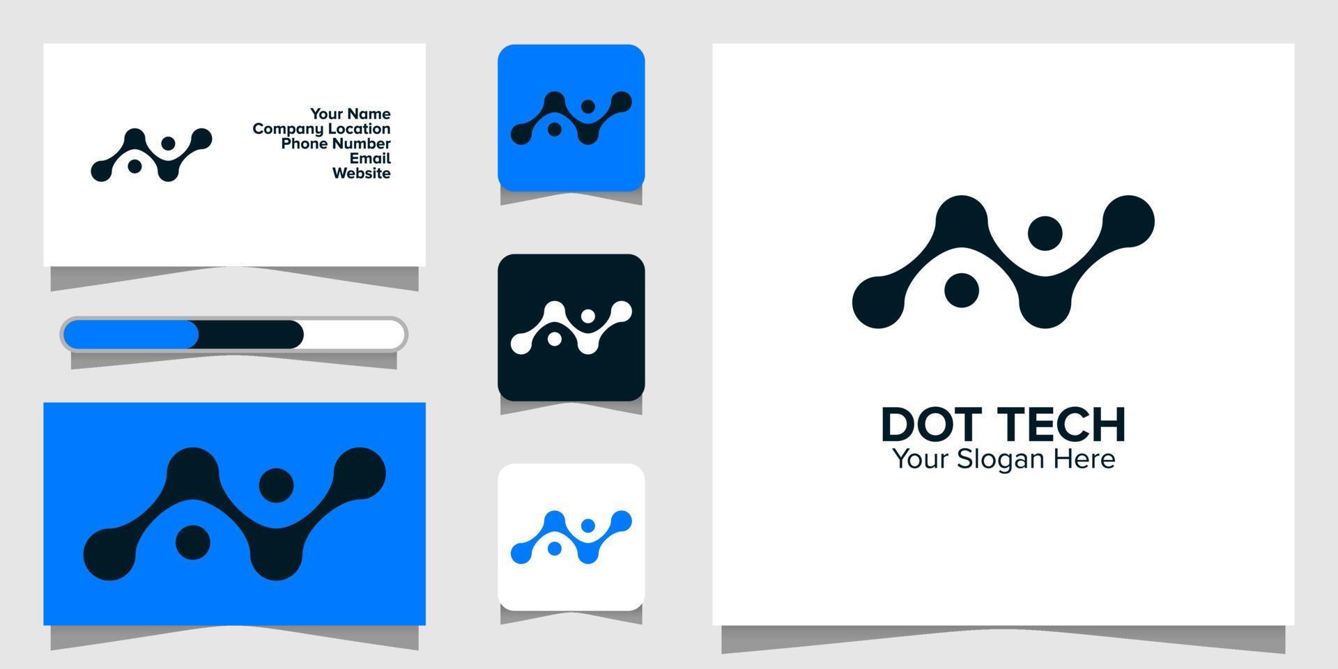 Illustration Vector Graphic of Dot Tech Logo. Perfect to use for Technology Company