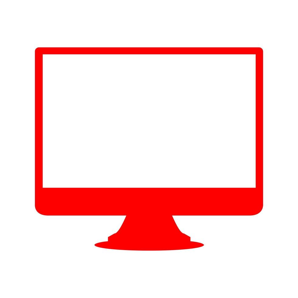 monitor de computadora sobre fondo blanco vector