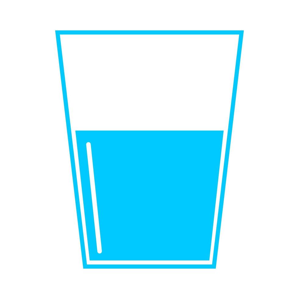 vaso de agua sobre fondo blanco vector