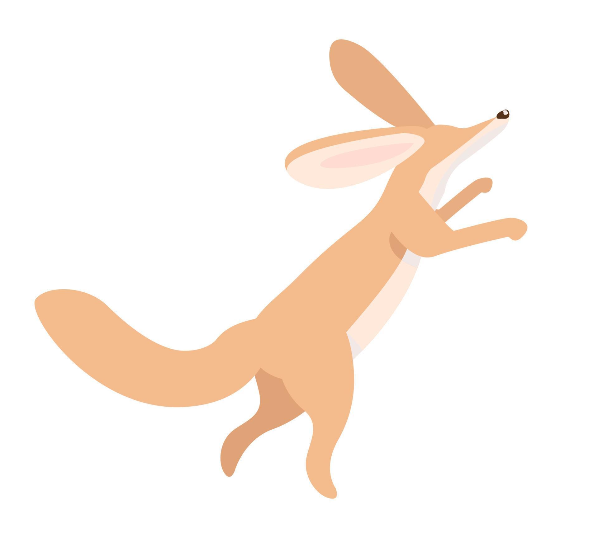 Jumping fennec fox semi flat color vector character 4794112 Vector Art