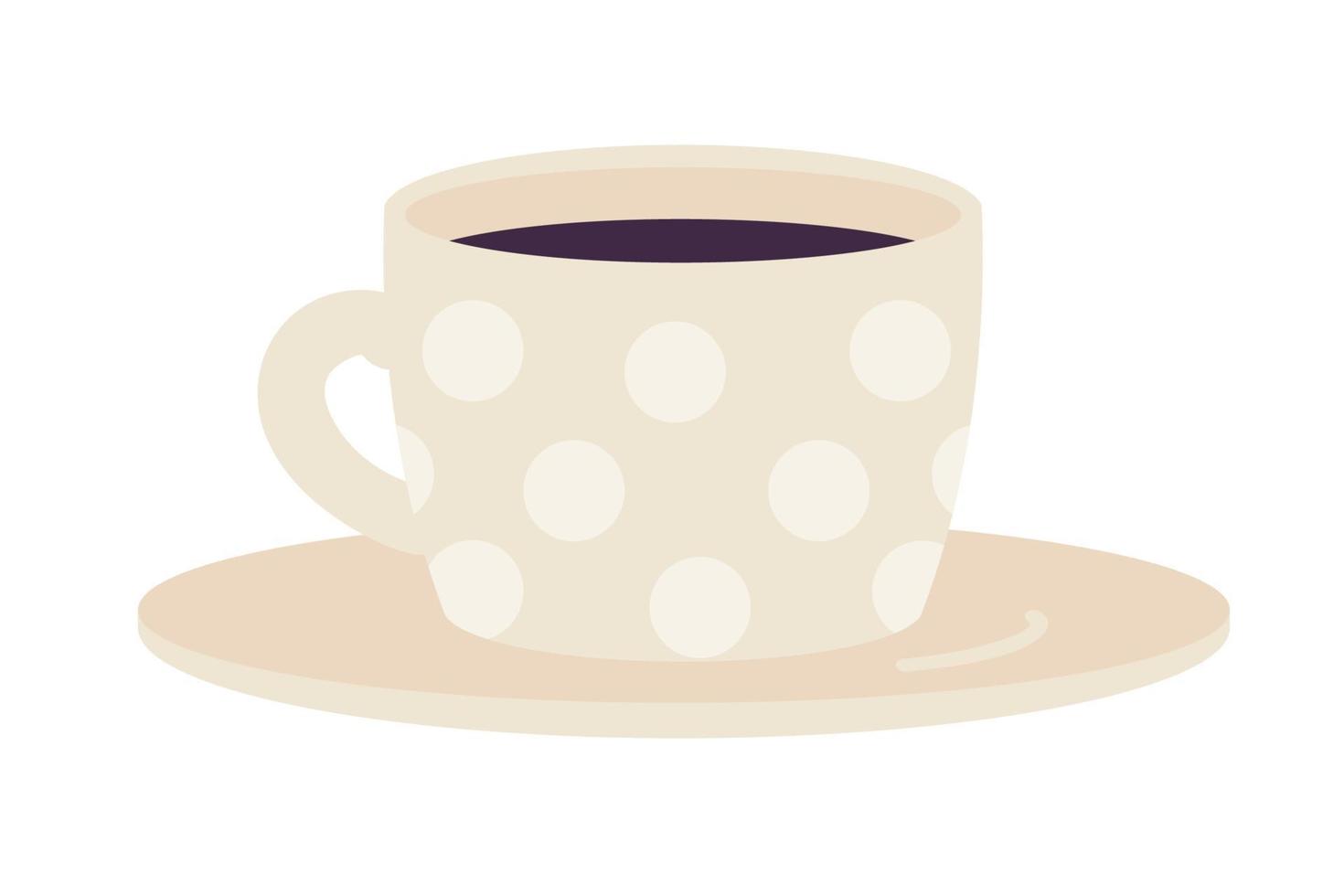 Cute cup of coffee semi flat color vector object