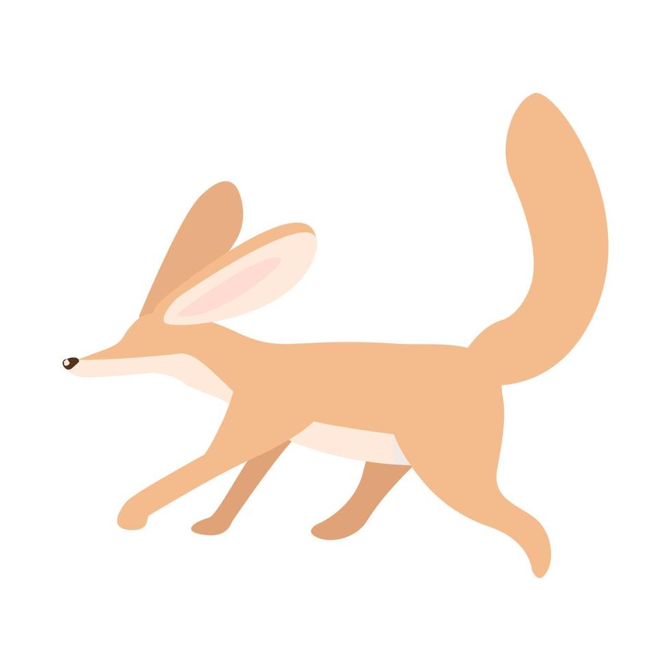 carácter de vector de color semi plano de fennec fox