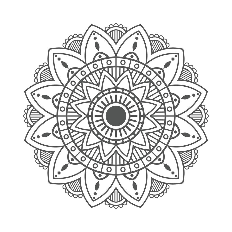 Mandala on white background for coloring book vector