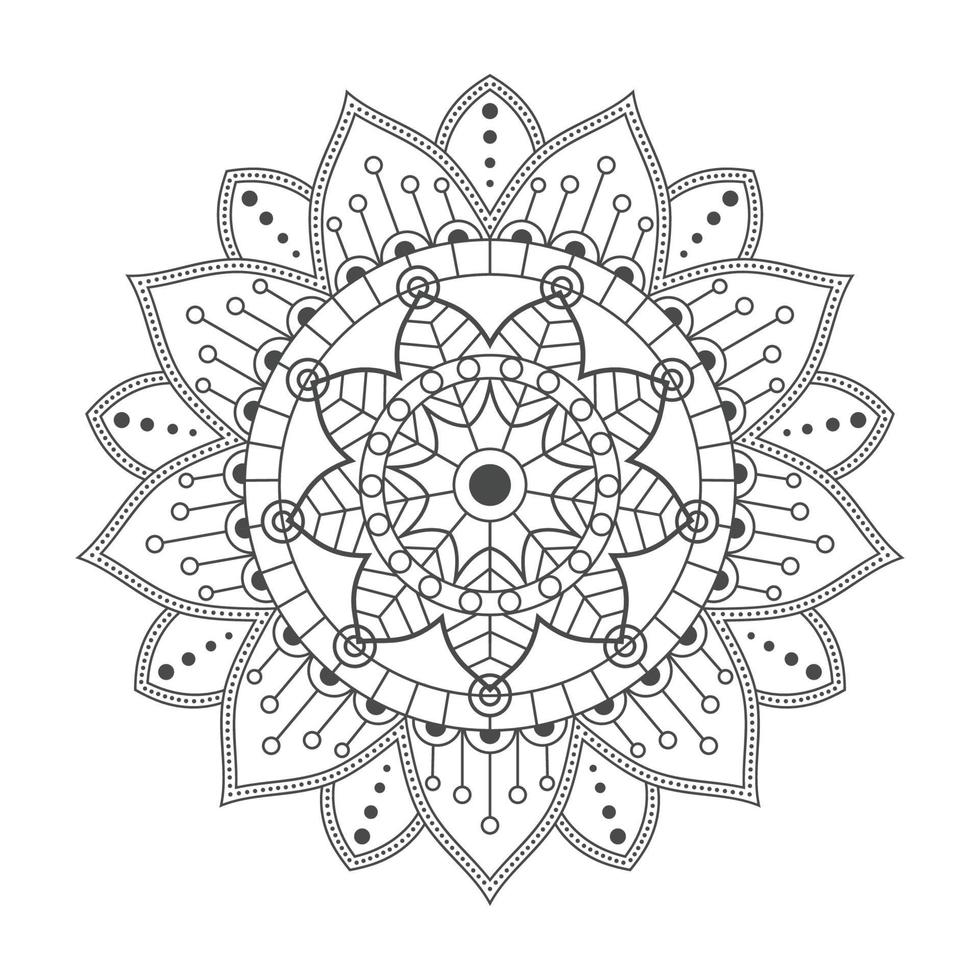 Flower mandala on white background vector