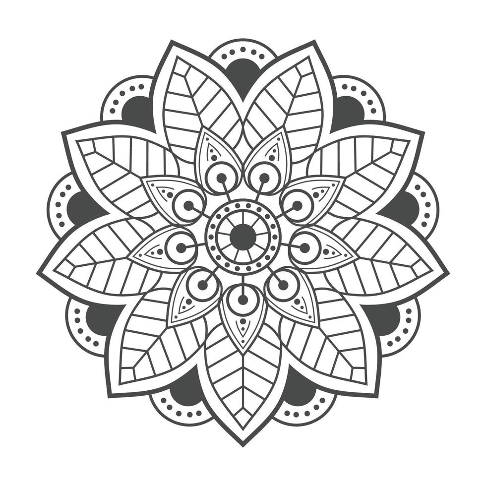 Flower leaf style mandala for coloring book vector