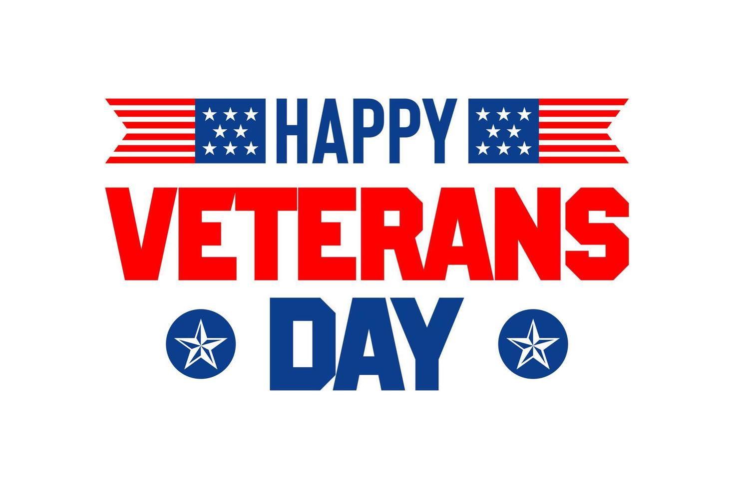 Flat Design Typography Veterans Day with US Flag vector