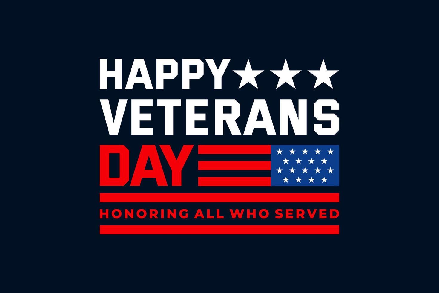 Flat Design Typography Veterans Day with US Flag vector