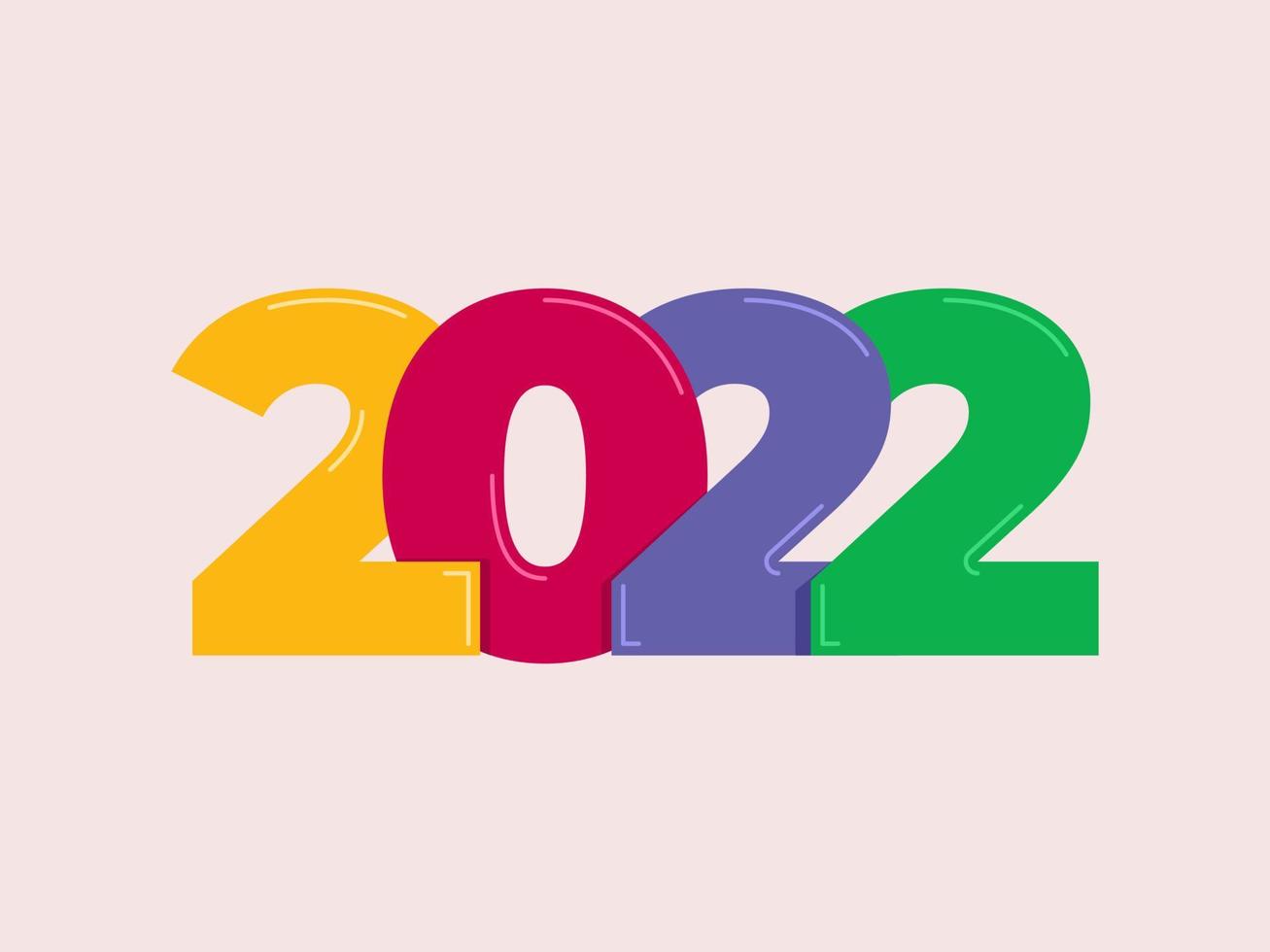 happy new year 2022, simple and fresh design, suitable for all decoration vector