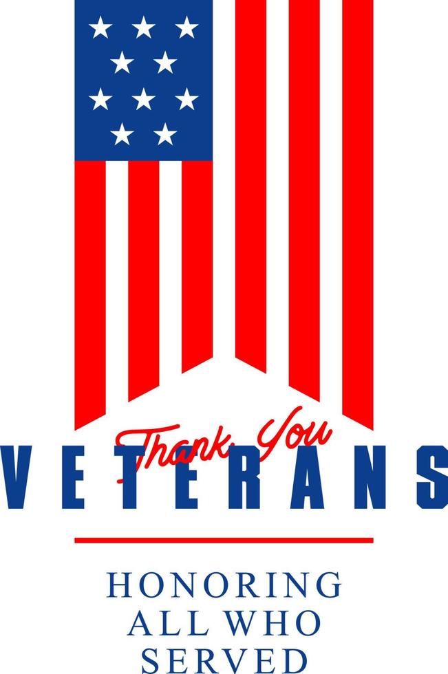 Flat Design Typography Veterans Day with US Flag 4794293 Vector Art at ...