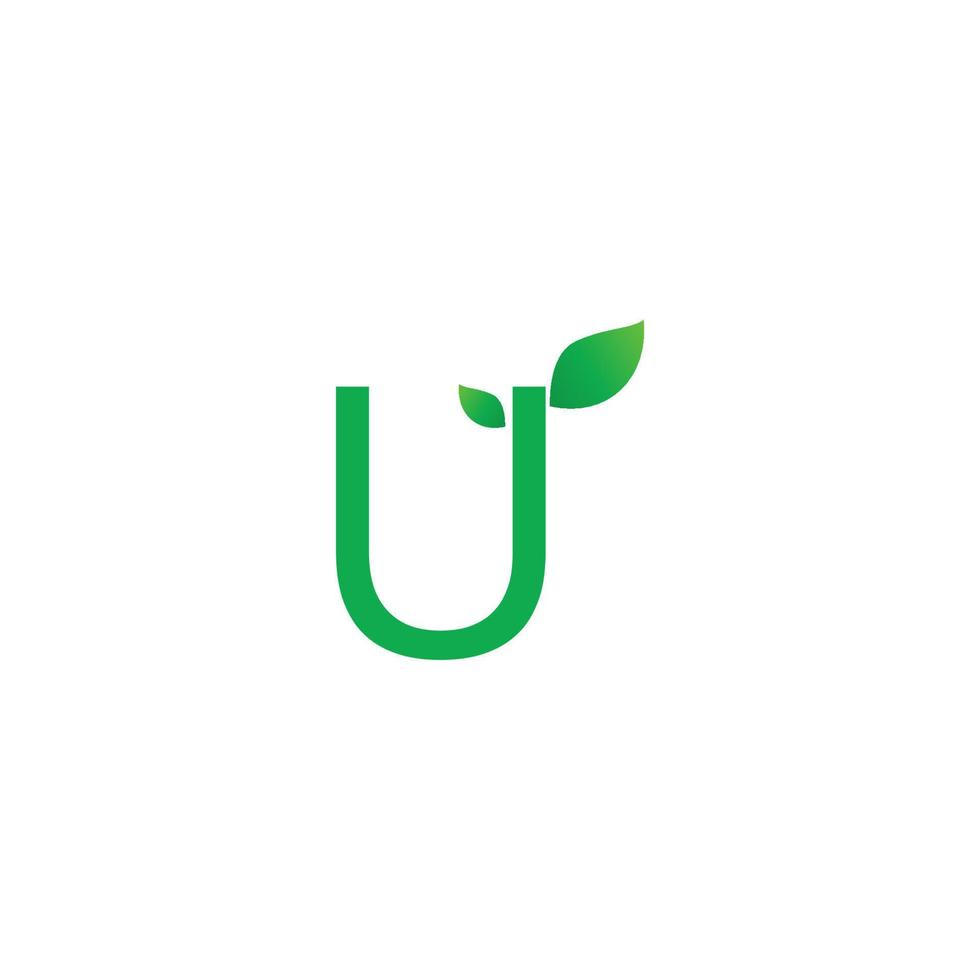 Illustration Vector Graphic of U Letter Leaf. Perfect to use for Nature Company