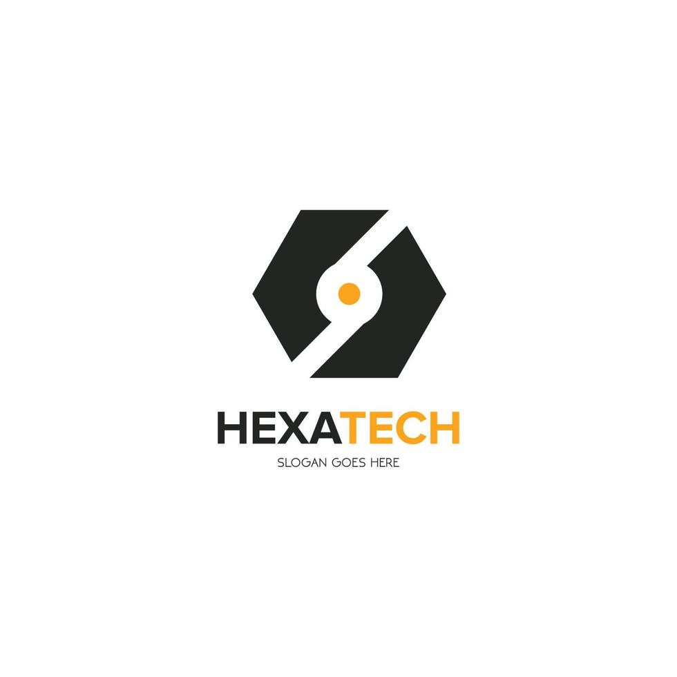 gráfico de vector de ilustración del logotipo de tecnología hexagonal. perfecto para usar en empresas de tecnología