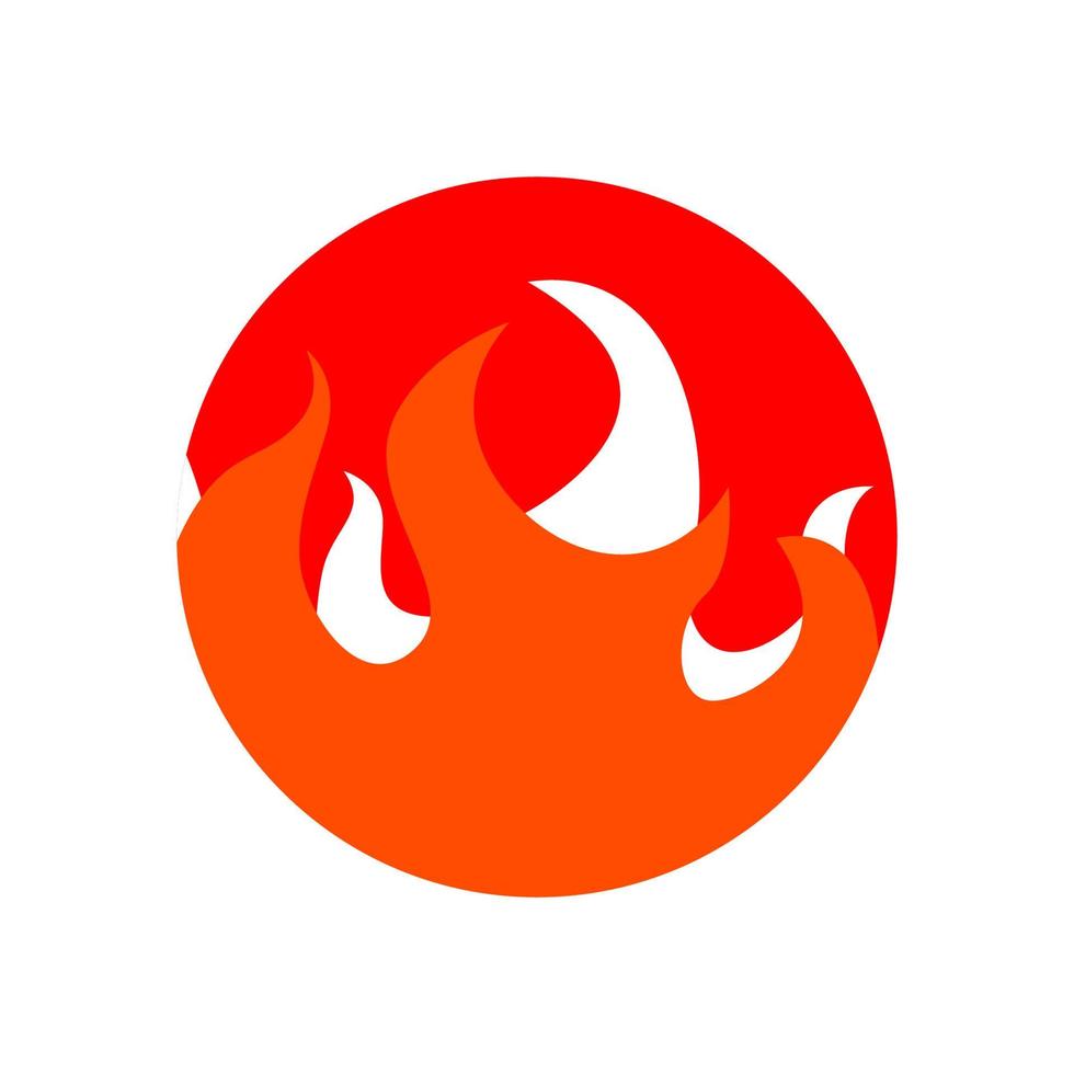 logo de fuego dentro de un circulo vector