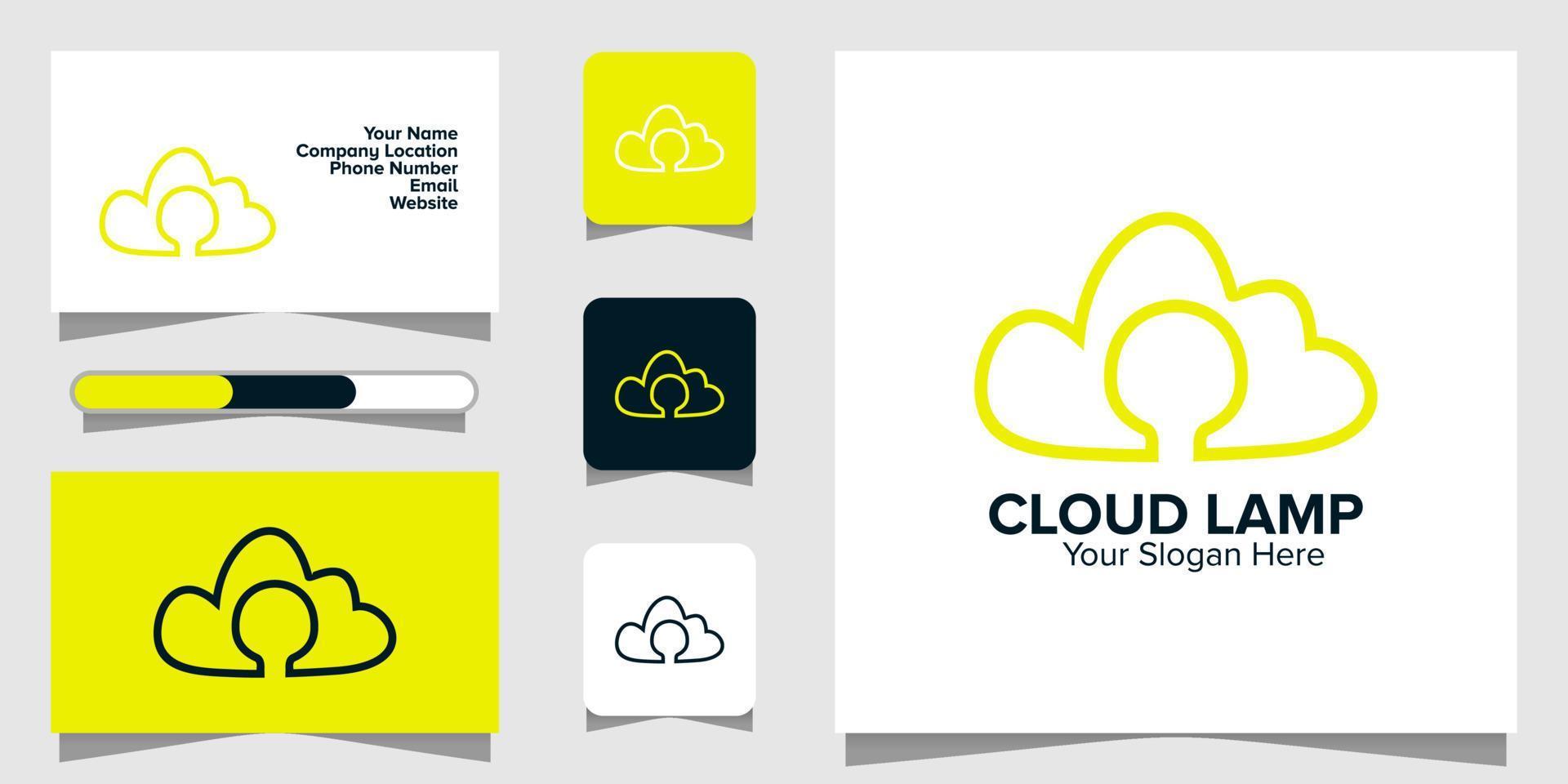 gráfico de vector de ilustración del logotipo de la lámpara de nube. perfecto para usar en empresas de tecnología