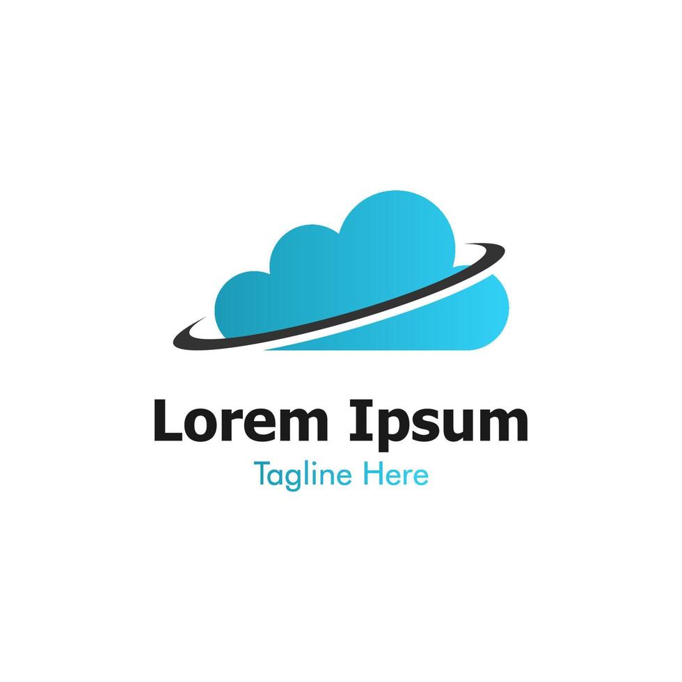 Illustration Vector Graphic of Cloud in Blue Logo. Perfect to use for Technology Company