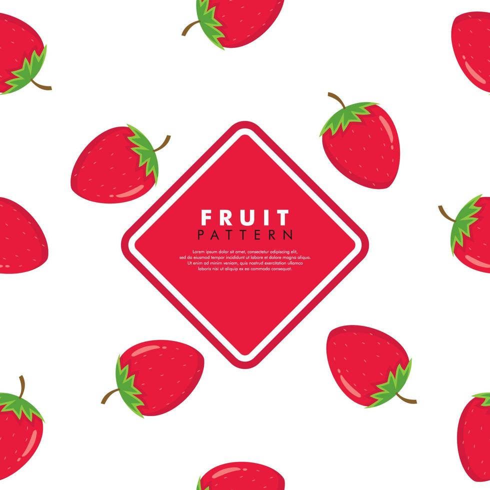 Minimal Creative Strawberry Fruit Background. Modern Horizontal Composition. vector