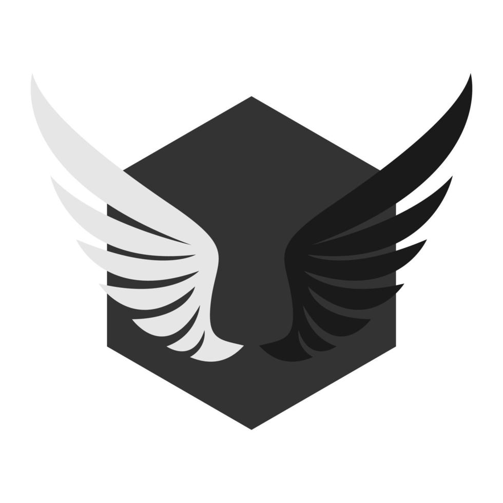 gráfico de vector de ilustración del logotipo de ala de águila. perfecto para usar en empresas de tecnología