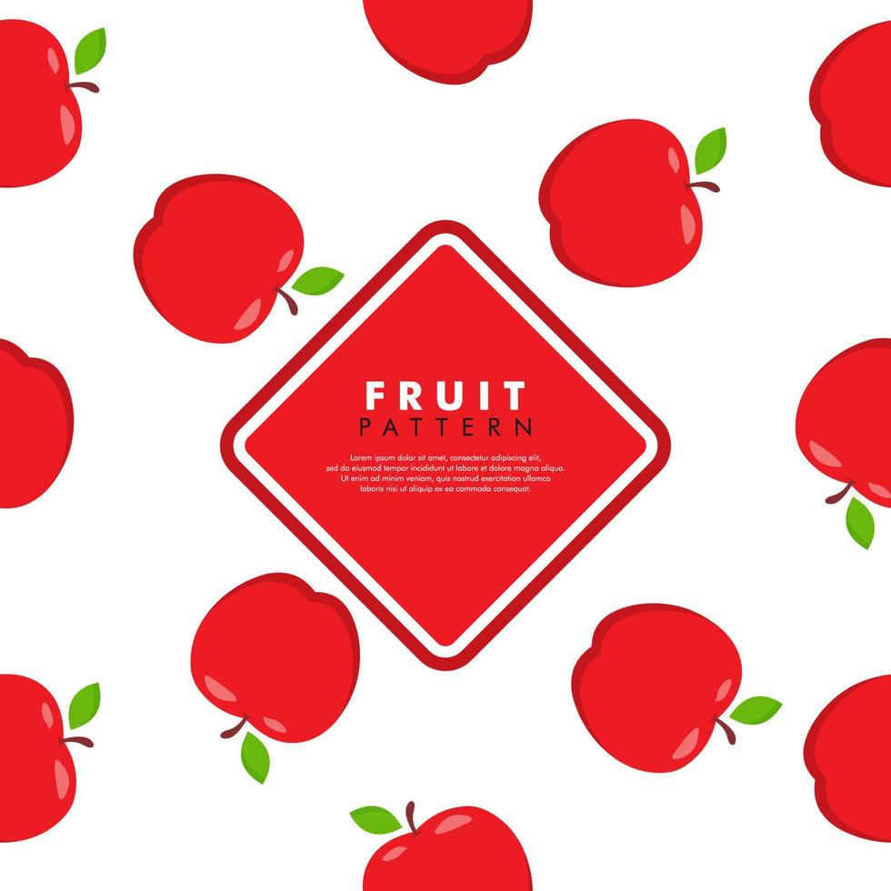 Minimal Creative Apple Fruit Background. Modern Horizontal Composition. vector