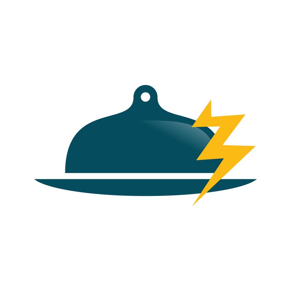 Illustration Vector Graphic of Thunder Food Cloche Logo. Perfect to use for Food Company