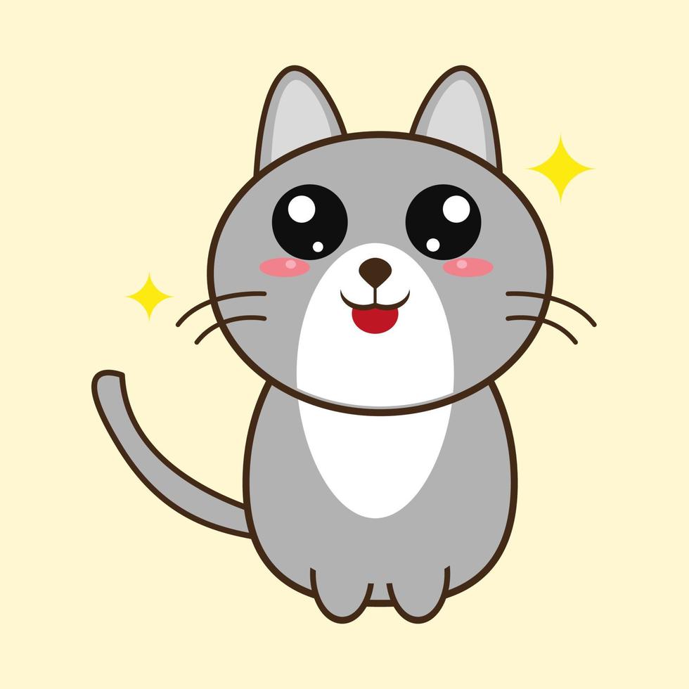 Illustration of Gray Cat Design vector