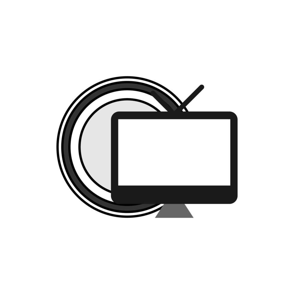 Illustration Vector Graphic of Plate Television Logo. Perfect to use for Food Company