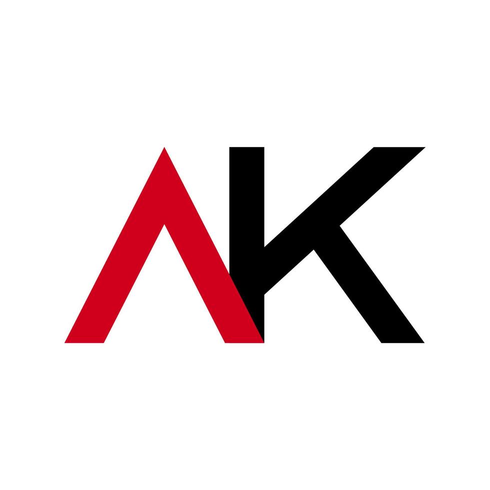 gráfico de vector de ilustración del logotipo de letra ak moderno. perfecto para usar en empresas de tecnología