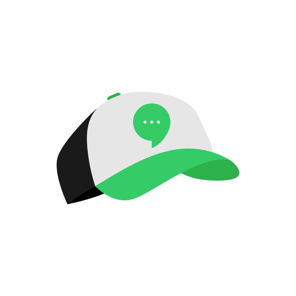 gráfico de vector de ilustración del logotipo de sombrero de chat. perfecto para usar en empresas de tecnología