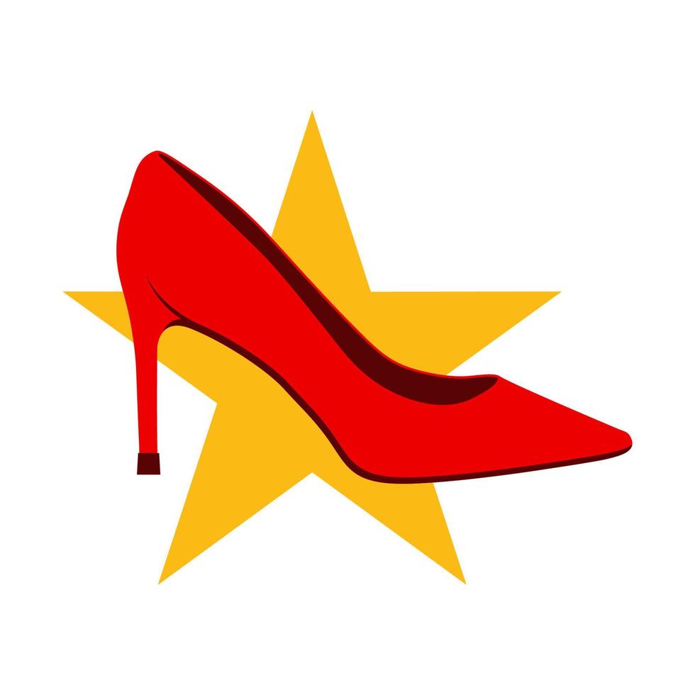 gráfico de vector de ilustración del logotipo de tacones altos estrella. perfecto para usar en empresas de moda