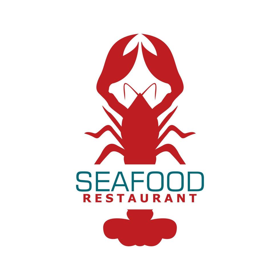 gráfico de vector de ilustración del logotipo de restaurante de mariscos de langosta. perfecto para usar en empresas de alimentos