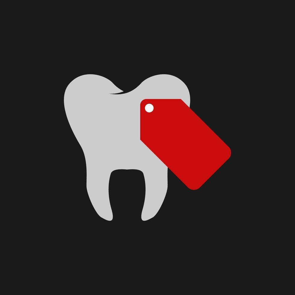 Illustration Vector Graphic of Tooth Price Tag Logo. Perfect to use for Technology Company