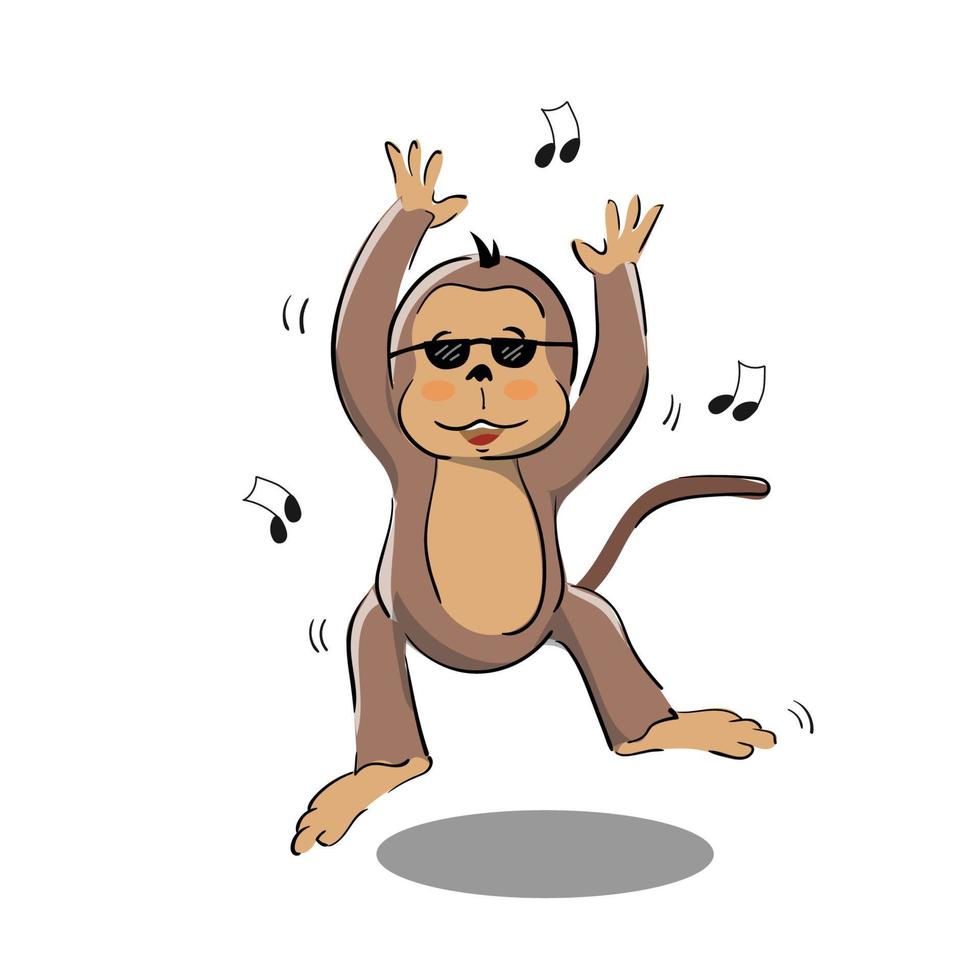 funny dancing monkey vector