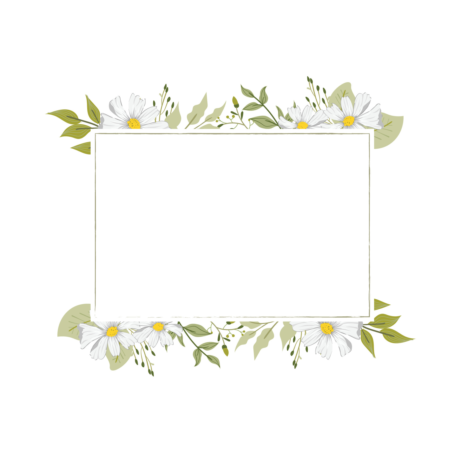 white flower beautiful frame 4795904 Vector Art at Vecteezy